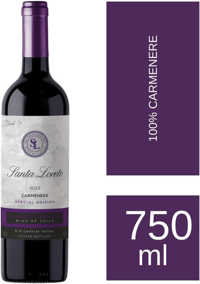 Vinho Fino Tinto Chileno Santa Loreto Varietal Carmenere 750ml - Imagem 2