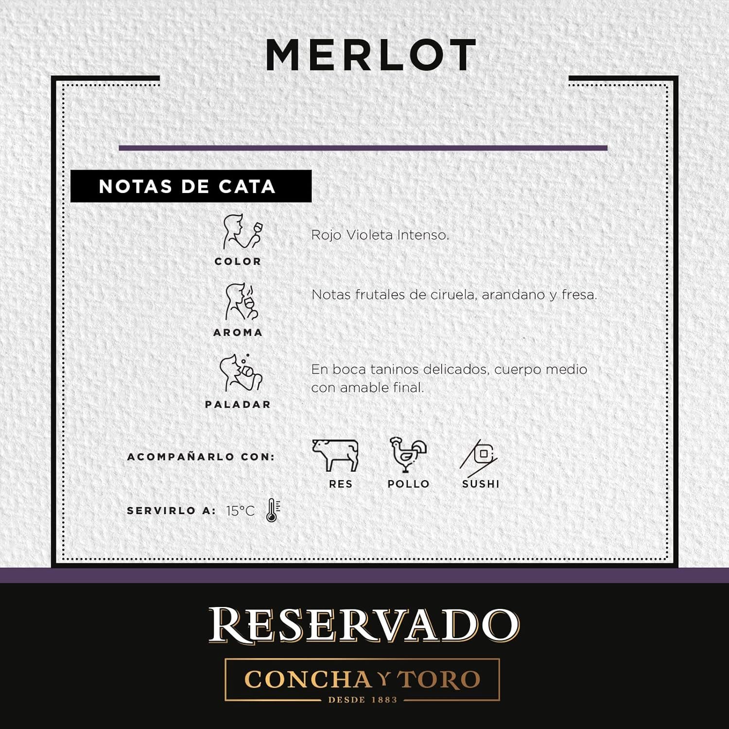 Reservado, Concha y Toro Merlot, 750ml - Imagem 4